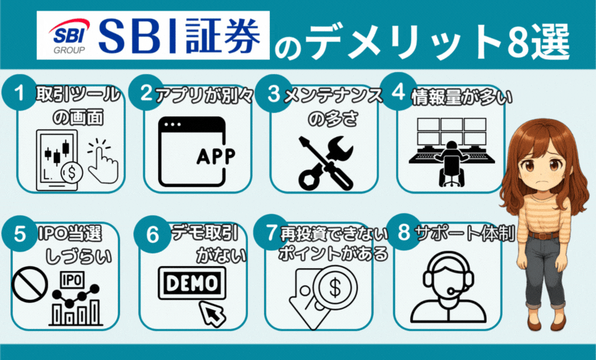 SBI証券のデメリット8選