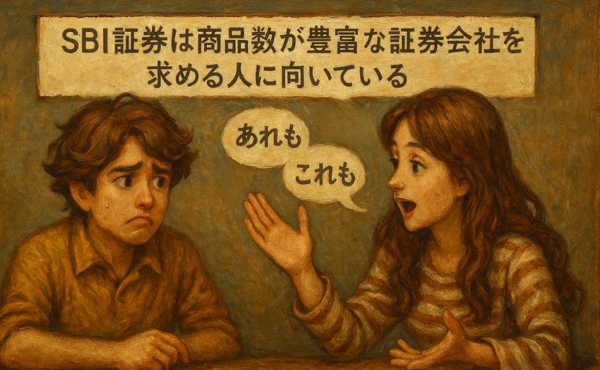 SBI証券は商品数が豊富な証券会社を求める人に向いている