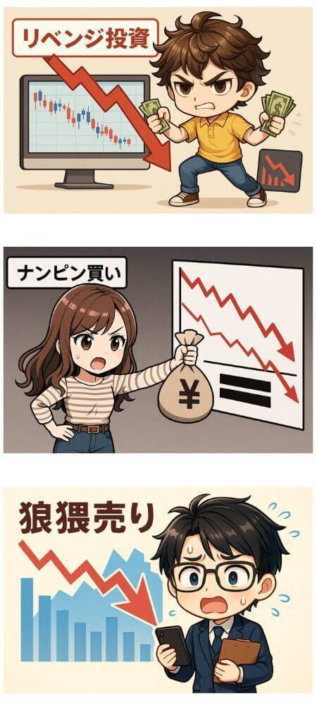 リベンジ投資・ナンピン買い・狼狽売り