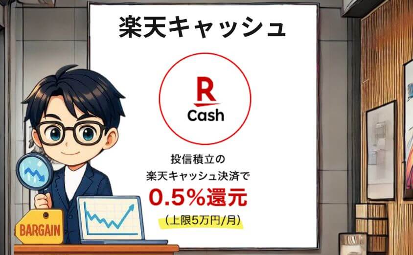 楽天ポイント還元制度。楽天キャッシュ決済によるポイント還元