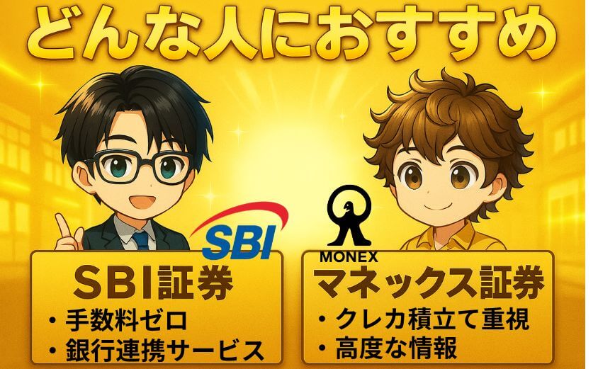 SBI証券とマネックス証券はどんな人におすすめか