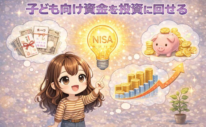 子ども向け資金を投資に回せる