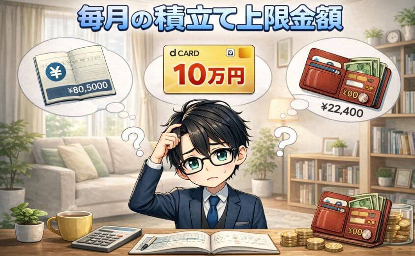 マネックス証券のdポイントのクレカ積立て、毎月の積立て上限金額