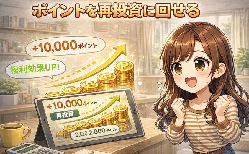 dポイントを再投資に回せる