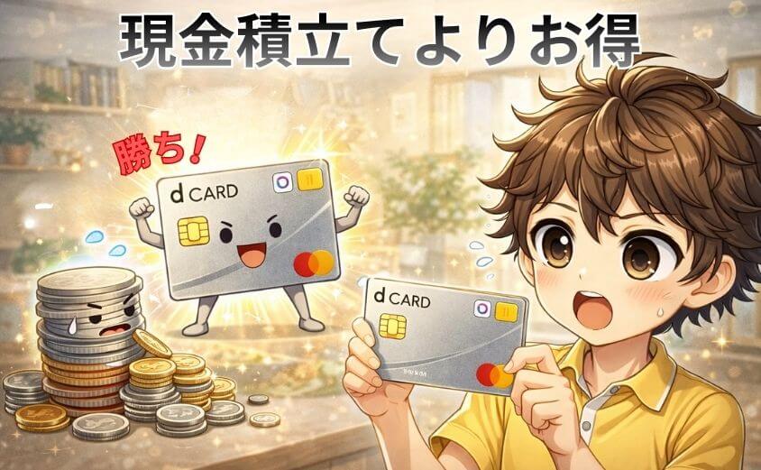 dポイントのクレカ積立は現金積立てよりお得