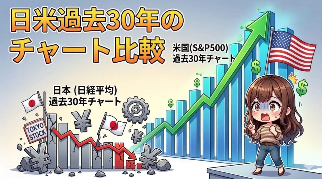 日経平均 vs S&P500―30年間の残酷なチャート比較