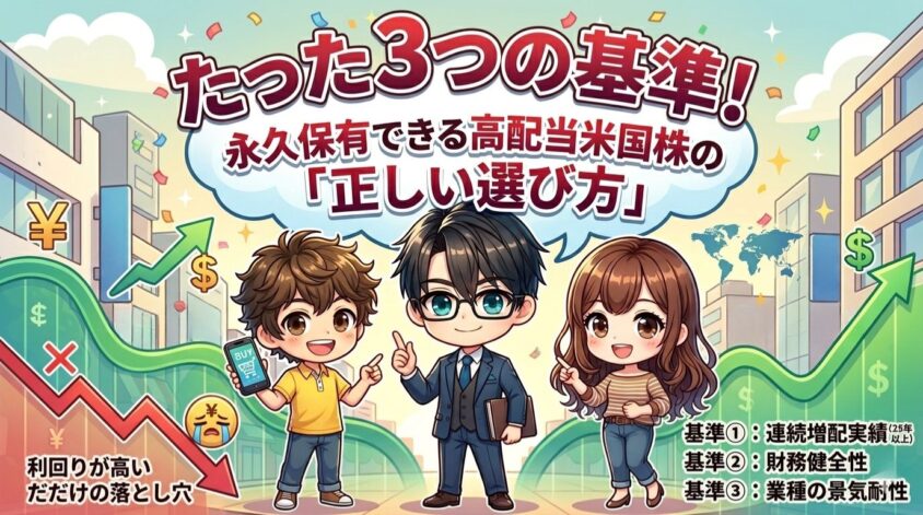 【3つの基準】永久保有できる高配当米国株の「正しい選び方」