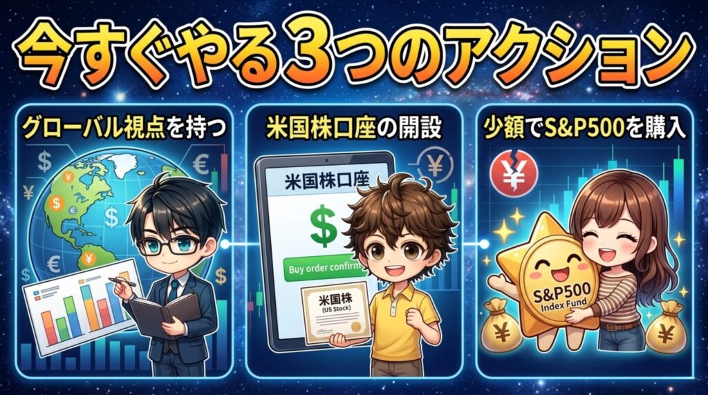 【日本株だけじゃ心配】今すぐやるべき3つのアクション
