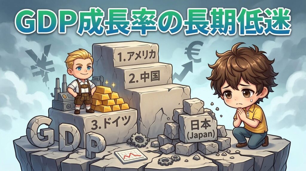 GDP成長率の長期低迷による世界との差