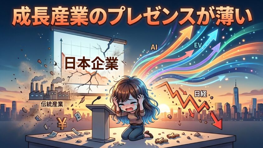成長産業のプレゼンスが低い