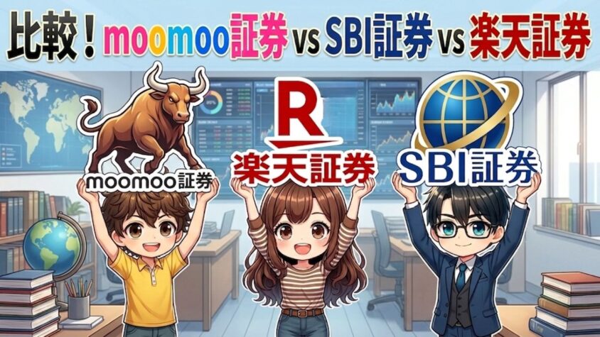 【moomoo証券 vs SBI証券 vs 楽天証券】米国株手数料・機能を比較してみた