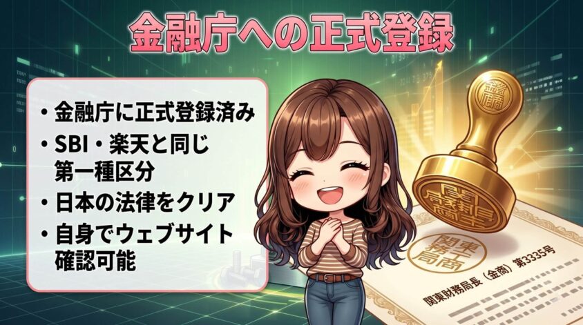 ①金融庁への正式登録&mdash;&mdash;国内証券会社と同じ土俵にいる