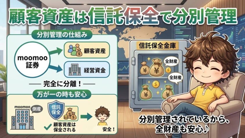 顧客資産は信託保全で分別管理されている