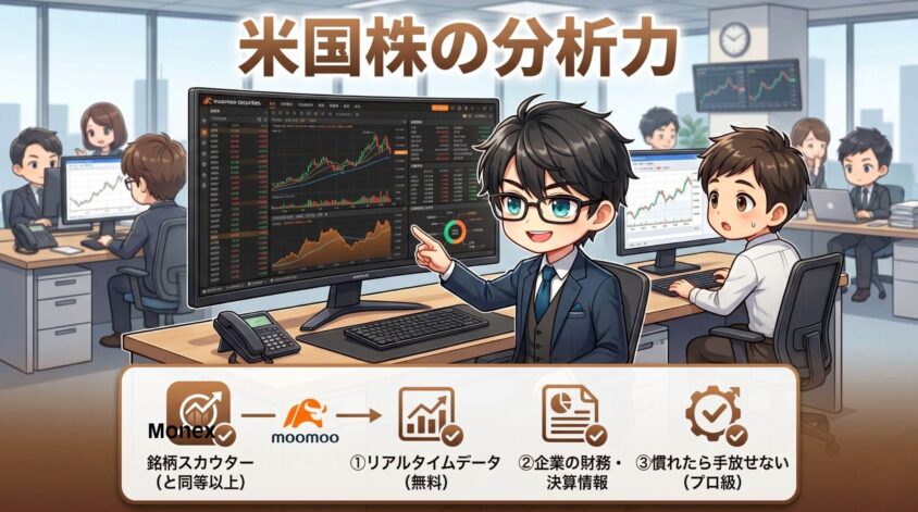 【moomoo証券のメリット】米国株の分析力は頭ひとつ抜けている