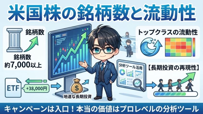 ③ 米国株の銘柄数と流動性