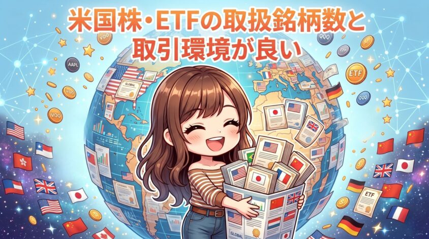 米国株・ETFの取扱銘柄数と取引環境が良い