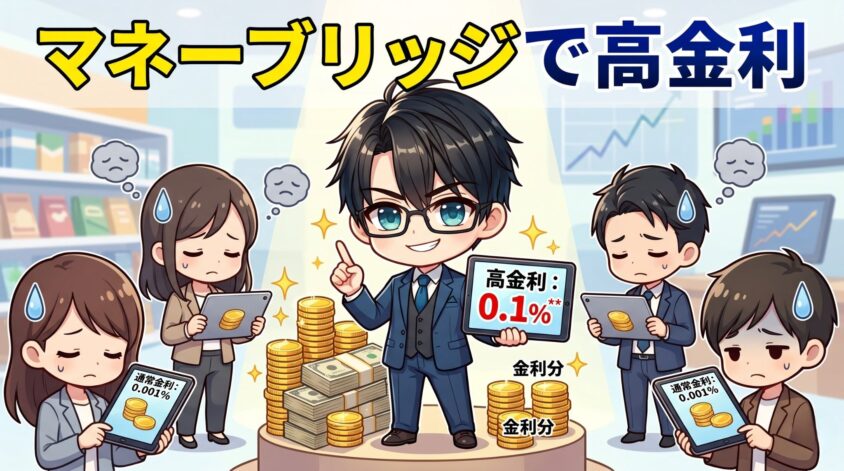 楽天銀行マネーブリッジ：普通預金が年0.1%以上の高金利に
