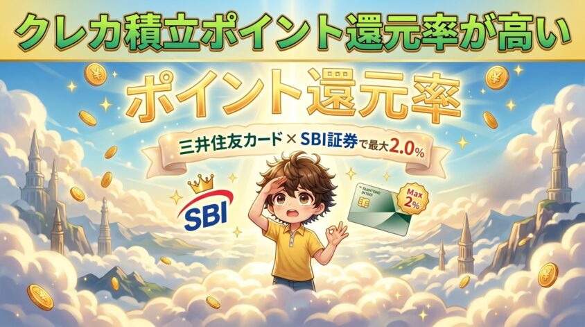 クレカ積立のポイント還元率高い：三井住友カードとの組み合わせで最大2%