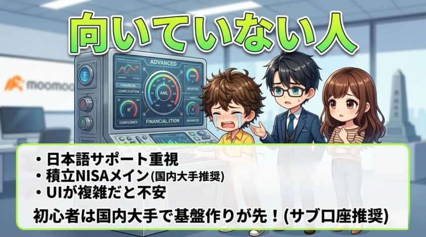 【向いていない人】初心者のメイン口座としては正直「上級者向け」